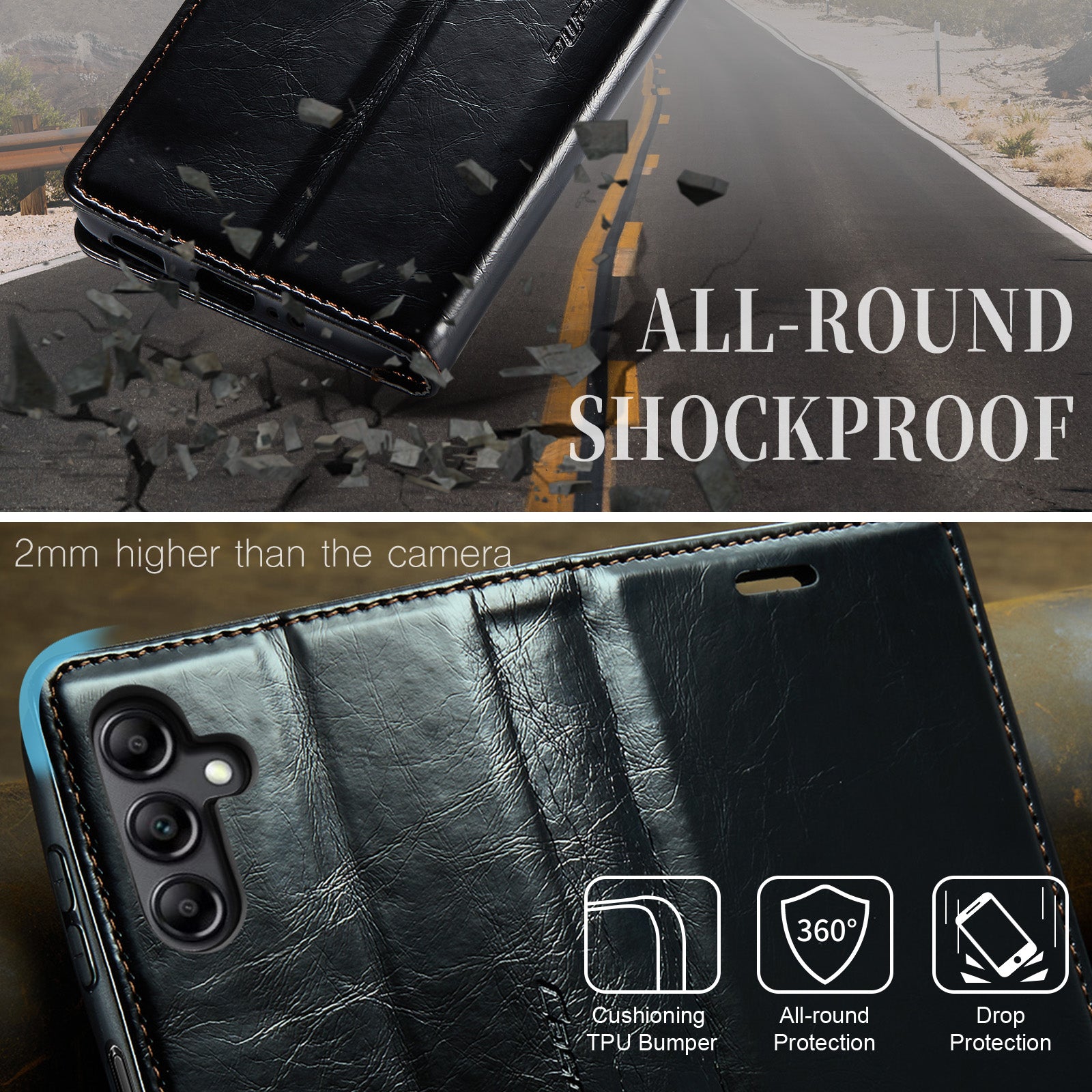 CASEME 003 Series For Samsung Galaxy A34 5G Waxy Texture Magnetic Auto-absorbed Phone Case Wallet Stand Full Coverage PU Leather Cell Phone Cover CASEME 003 Series For Samsung Galaxy A34 5G Waxy Texture Magnetic Auto-absorbed Phone Case Wallet Stand Full Coverage PU Leather Cell Phone Cover